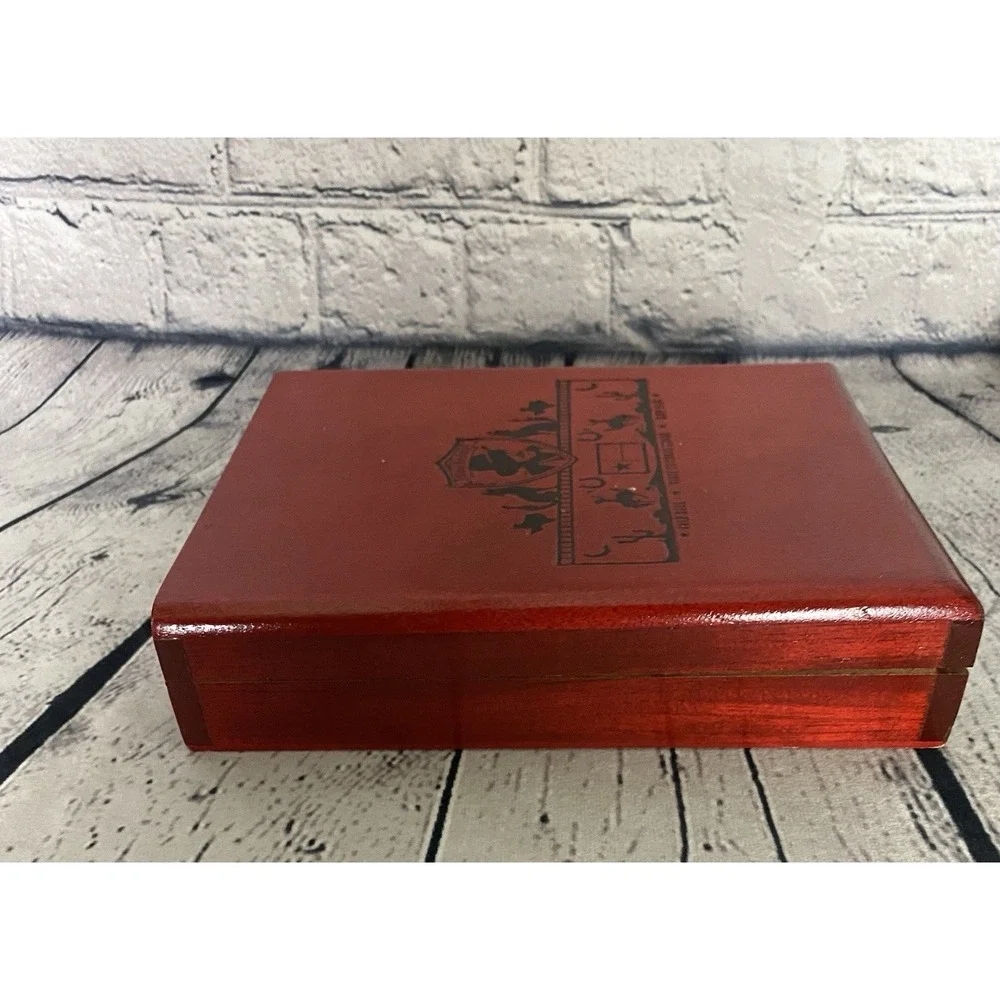 Kinky Friedman Cigar Box Red Wooden The Utopian Vintage Cigar Case Hinged Texas